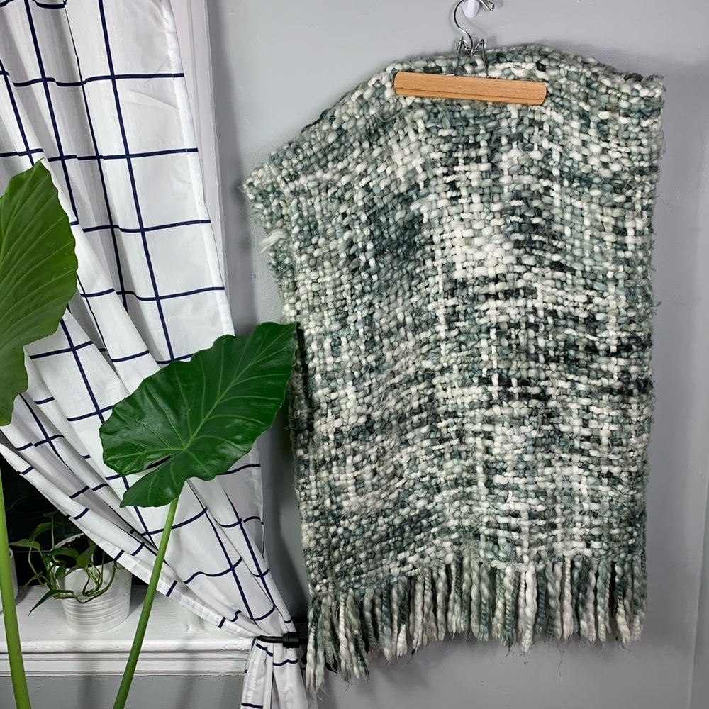 West Elm Gray Woven Blanket